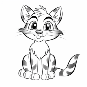 Expressive Tabby Cat Coloring Pages to Print 2