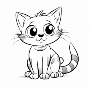 Expressive Tabby Cat Coloring Pages to Print 4