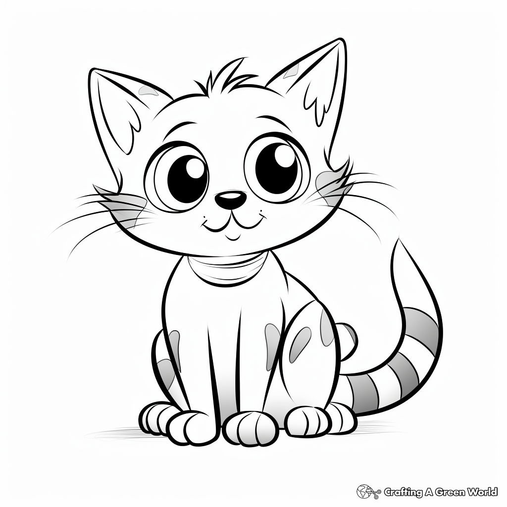 Expressive Tabby Cat Coloring Pages to Print 4
