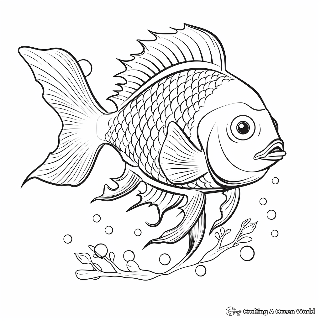 Exquisite Fish Coloring Pages for the Patient 4