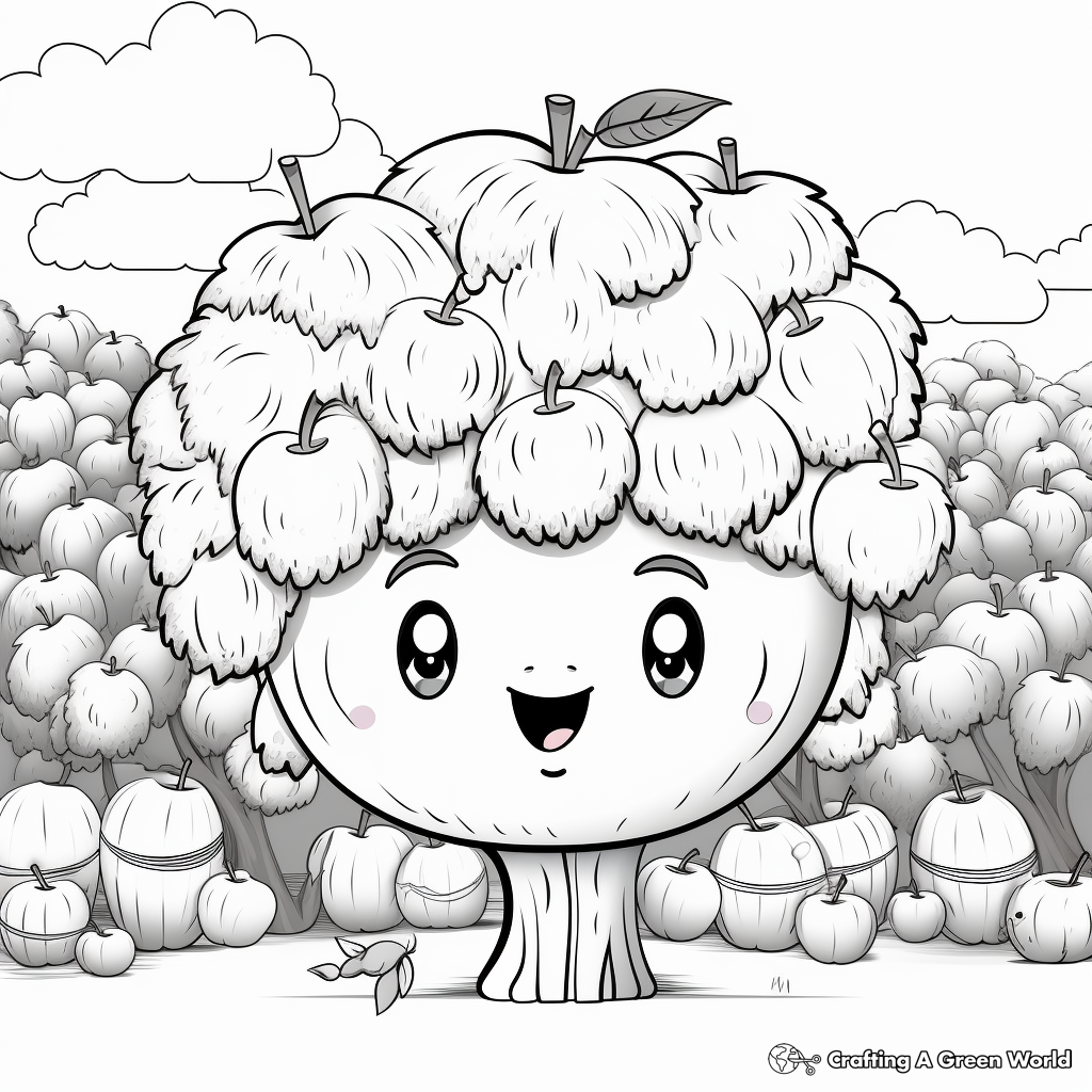 Exquisite Lychee Coloring Pages 1