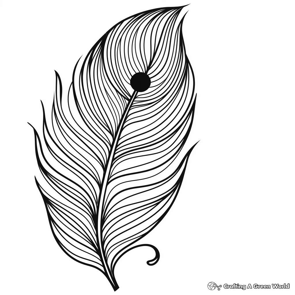 Exquisite Peacock Feather Coloring Pages 2