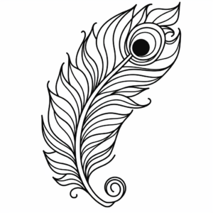 Exquisite Peacock Feather Coloring Pages 3