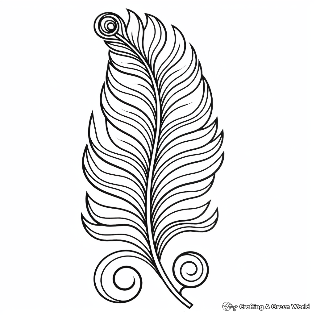 Exquisite Peacock Feather Coloring Pages 4
