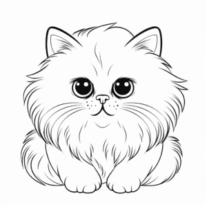 Exquisite Persian Cat Face Coloring Pages 3