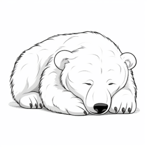 Exquisite Polar Bear Sleeping Coloring Pages 4