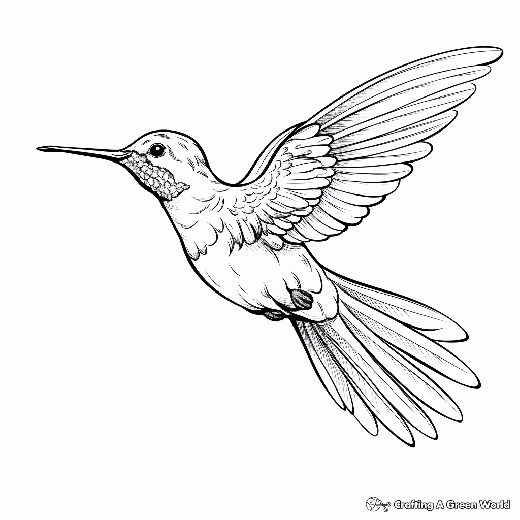 Exquisite Rufous Hummingbird Adult Coloring Pages 1