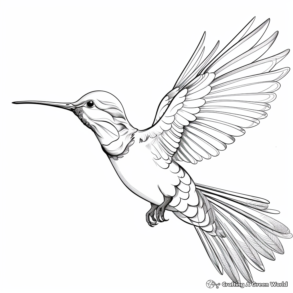 Exquisite Rufous Hummingbird Adult Coloring Pages 2