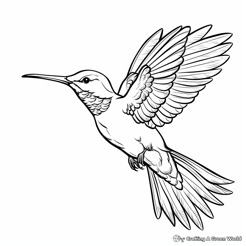 Exquisite Rufous Hummingbird Adult Coloring Pages 3