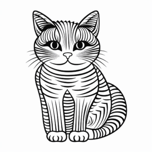 Exquisite Striped Cat Portraits Coloring Pages 4