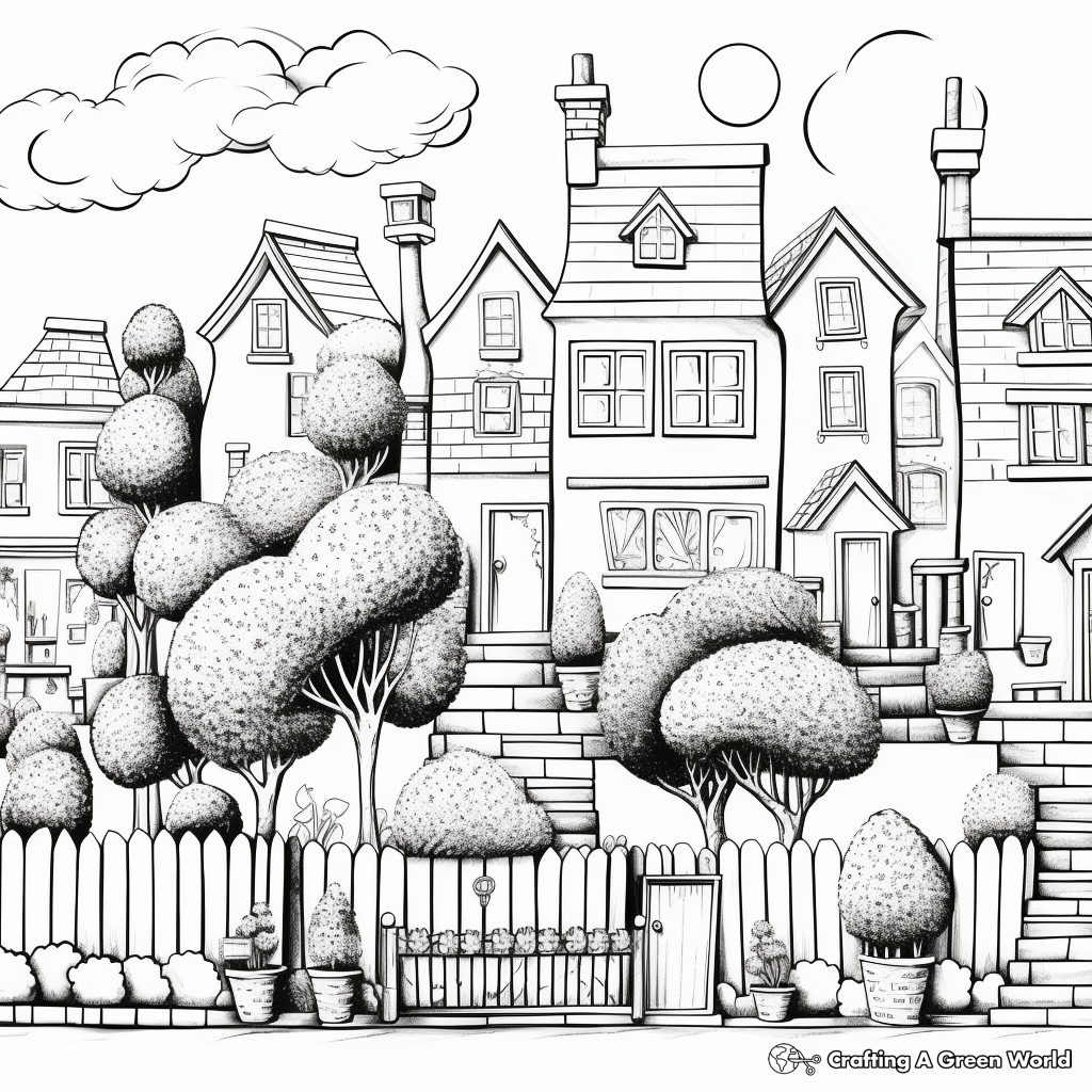 Exquisite Topiary Garden Coloring Pages 2