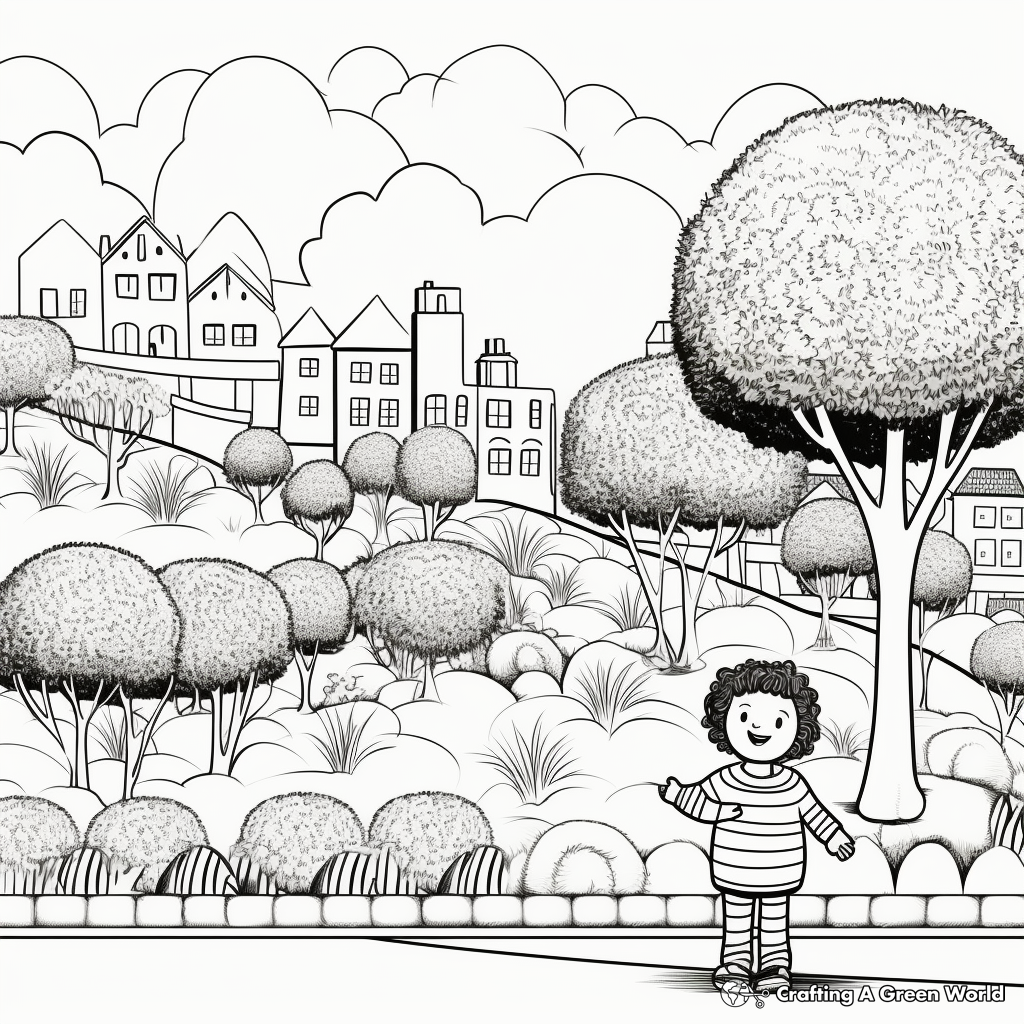 Exquisite Topiary Garden Coloring Pages 3
