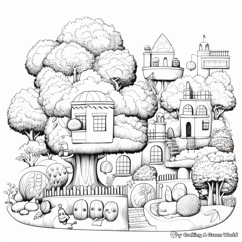 Exquisite Topiary Garden Coloring Pages 4