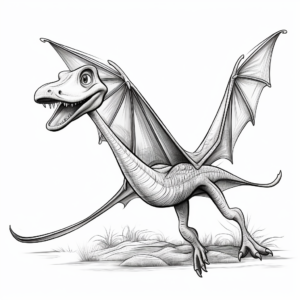 Extinct Pterodactyl Atmosphere Coloring Pages 2