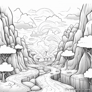 Extra-Dimensional, Fantasy Landscape Coloring Pages 1