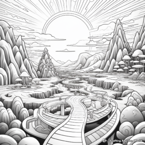 Extra-Dimensional, Fantasy Landscape Coloring Pages 3