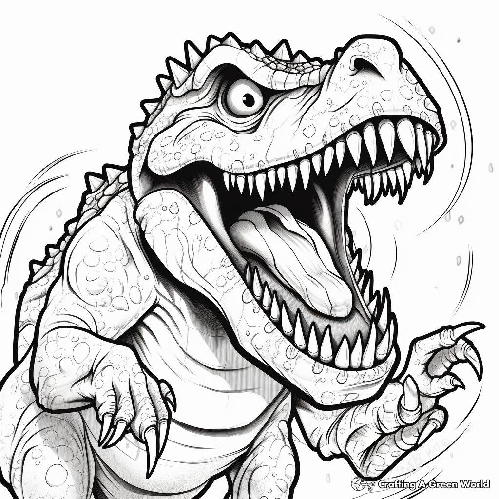 Extravagant Angry T Rex Coloring Pages For Adults 1
