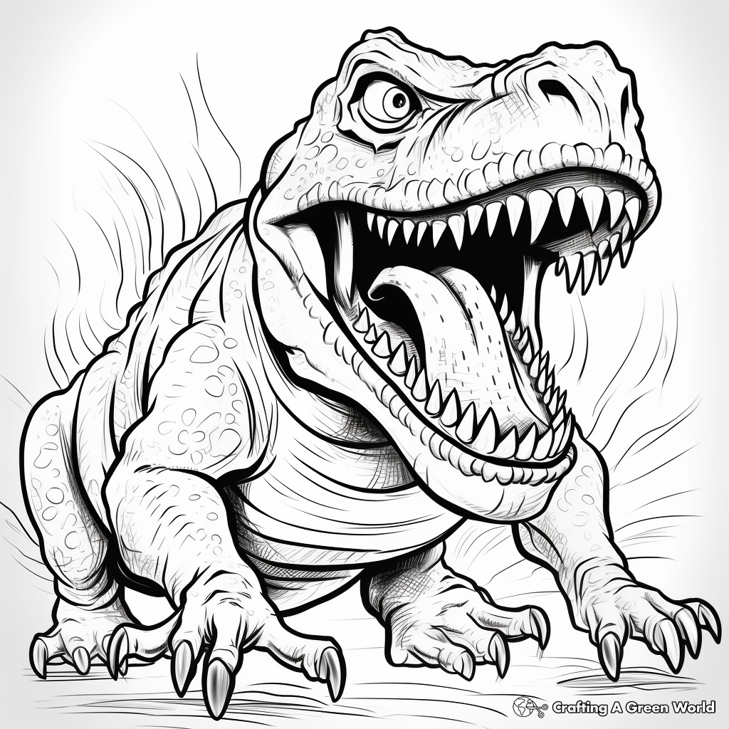 Extravagant Angry T Rex Coloring Pages For Adults 3