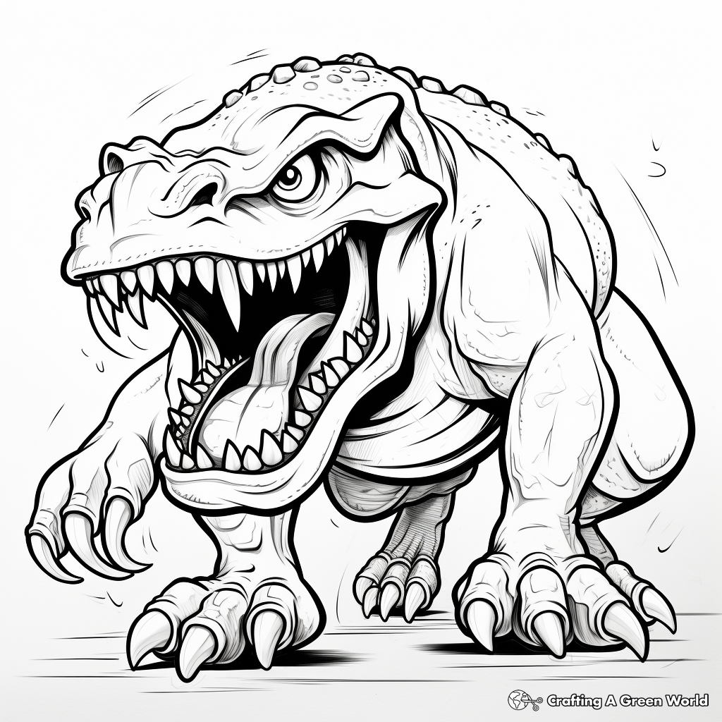 Extravagant Angry T Rex Coloring Pages For Adults 4