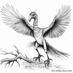 Extreme-detailed Pyroraptor Coloring Pages for Adults 3