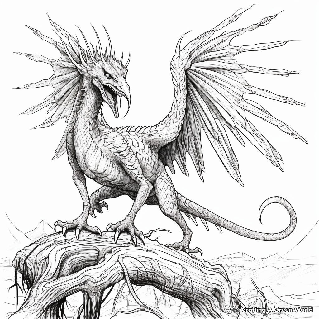 Extreme-detailed Pyroraptor Coloring Pages for Adults 4
