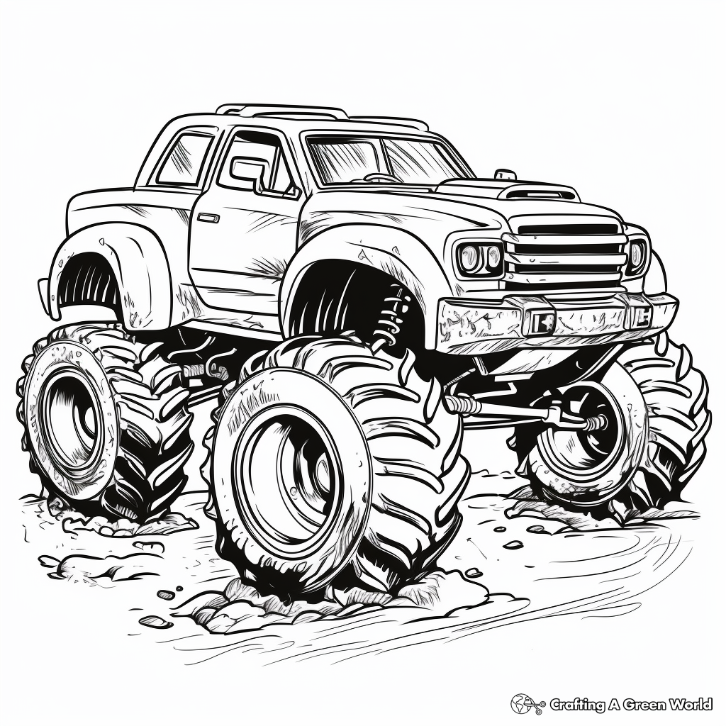 Extreme Monster Mud Truck Coloring Pages 3