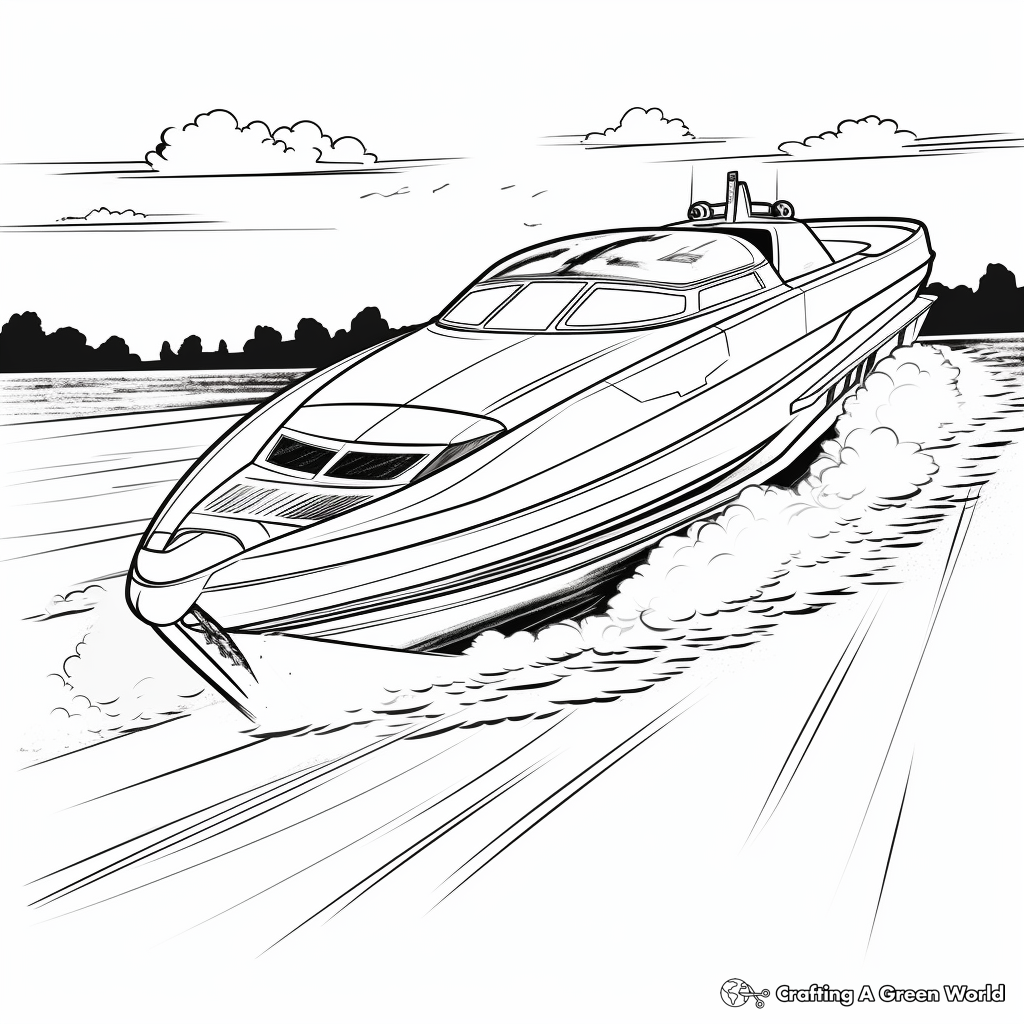 Extreme Speed Boat Racing Coloring Pages 1