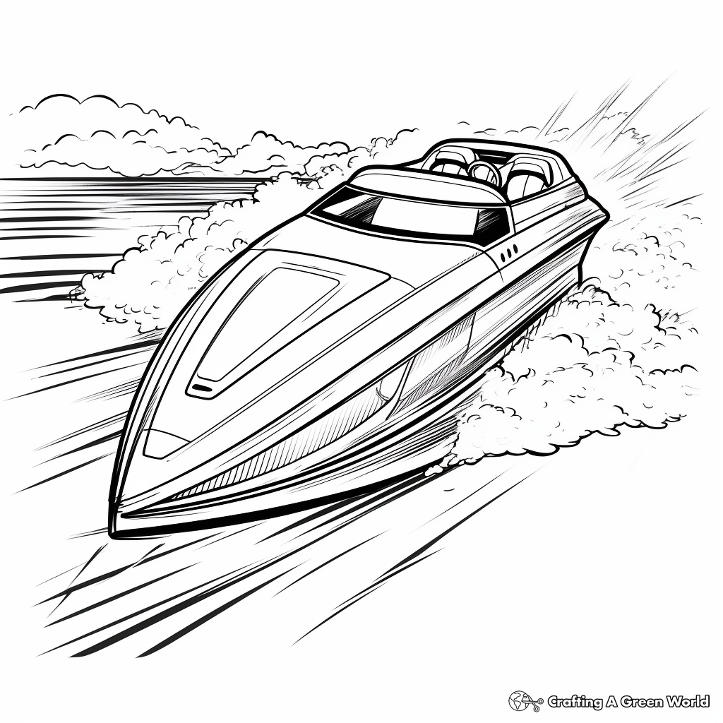 Extreme Speed Boat Racing Coloring Pages 2