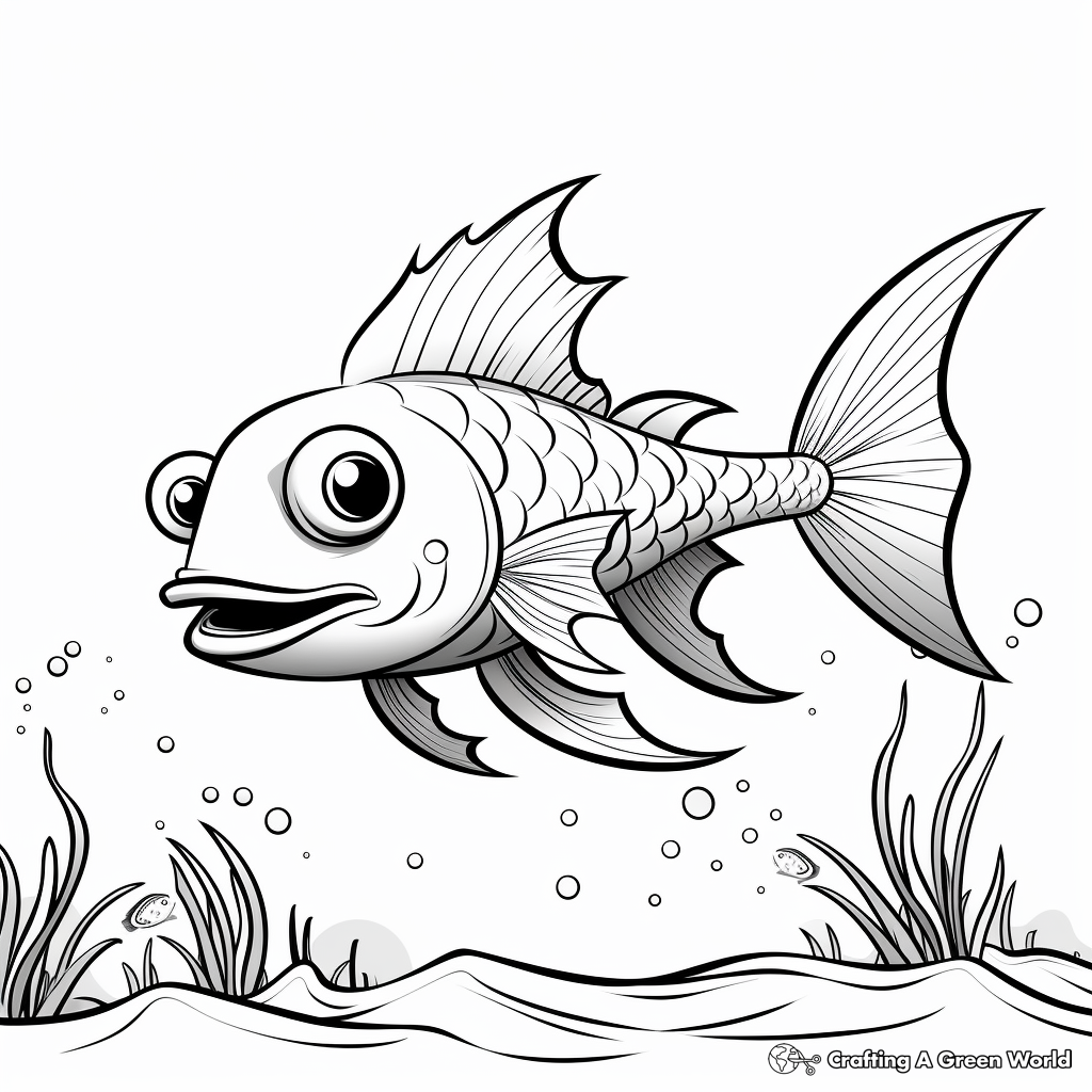Eye-catching Featherfin Squeaker Catfish Coloring Pages 1