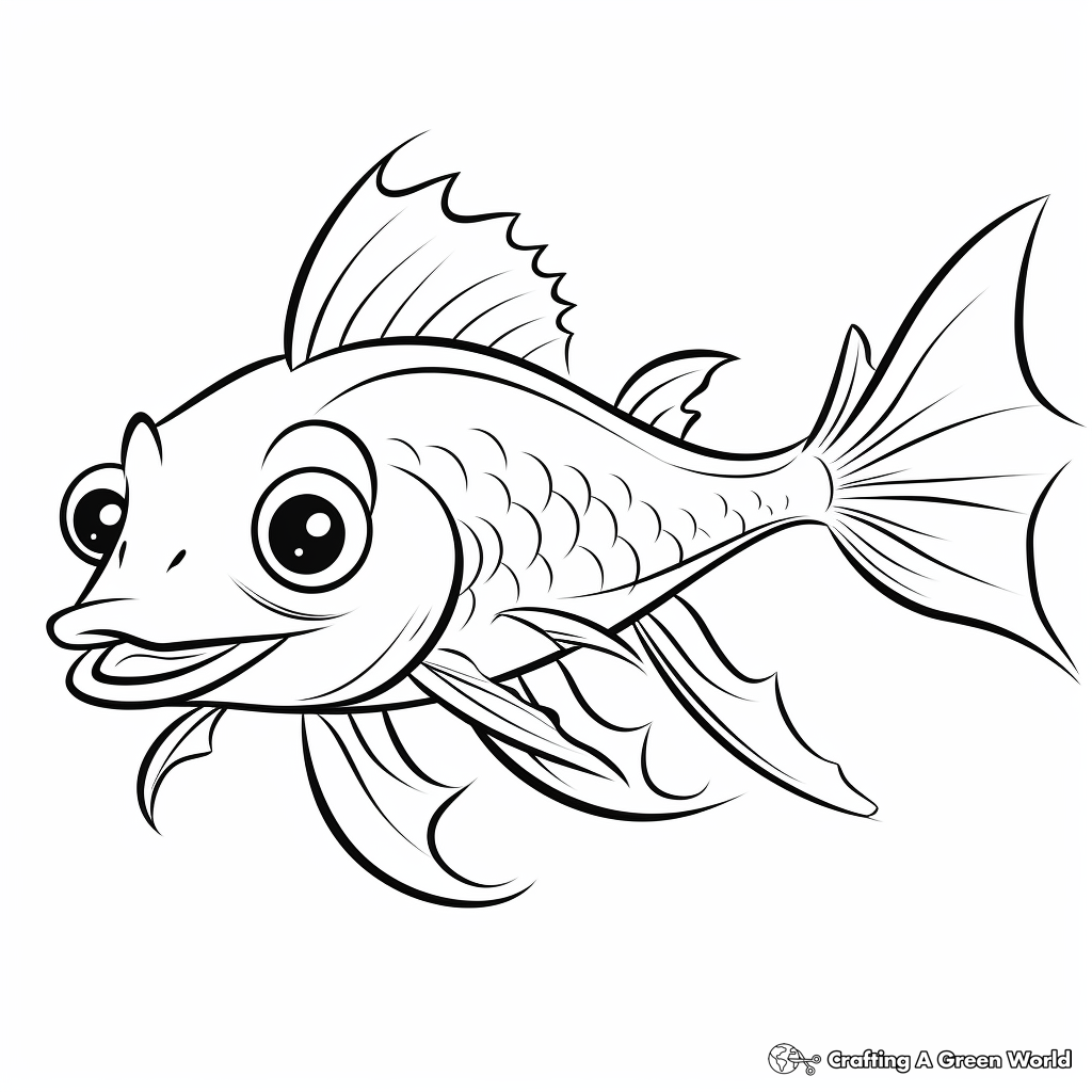 Eye-catching Featherfin Squeaker Catfish Coloring Pages 2