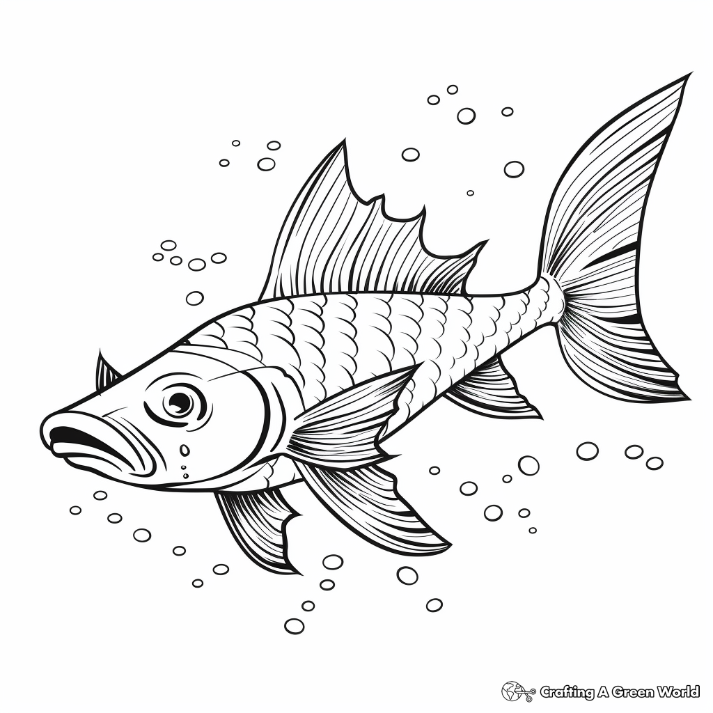 Eye-catching Featherfin Squeaker Catfish Coloring Pages 3
