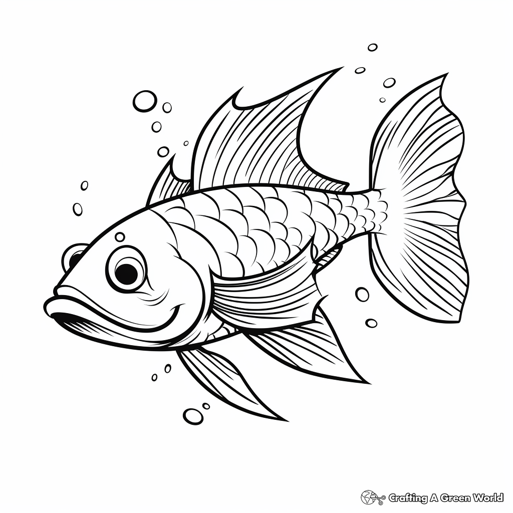 Eye-catching Featherfin Squeaker Catfish Coloring Pages 4