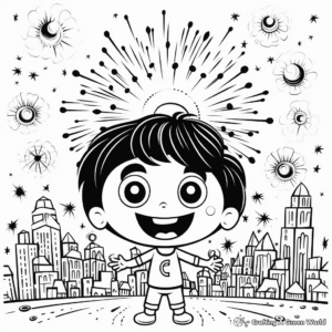 Eye-Catching Fireworks Coloring Pages 1