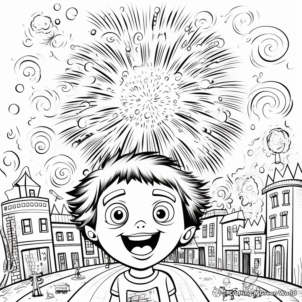 Eye-Catching Fireworks Coloring Pages 2
