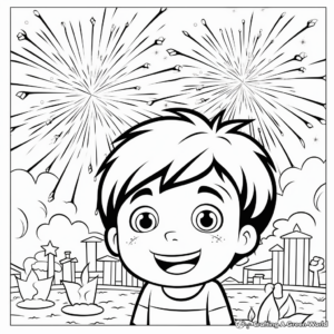 Eye-Catching Fireworks Coloring Pages 3