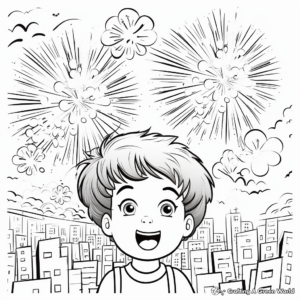 Eye-Catching Fireworks Coloring Pages 4