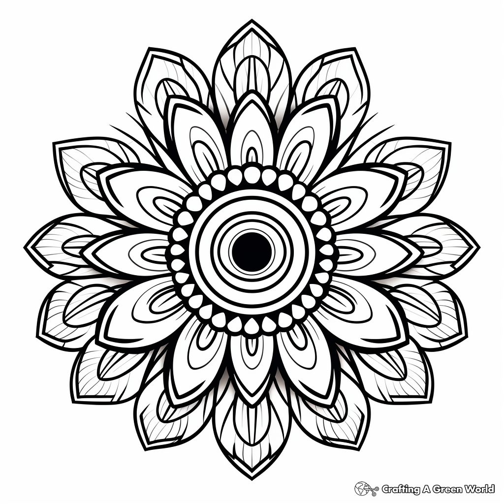 Eye-Catching Peacock Mandala Coloring Pages 3