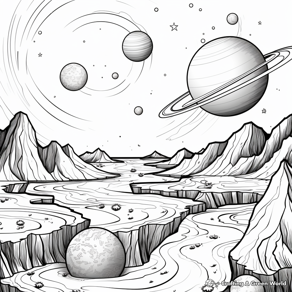 Eye-Catching Solar System Creation Coloring Pages 4