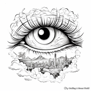 Eye in the Sky: Bird Eye-Scene Coloring Pages 1