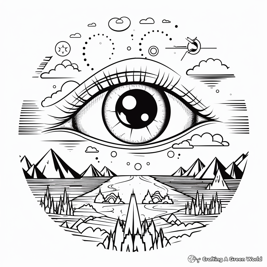 Eye in the Sky: Bird Eye-Scene Coloring Pages 2