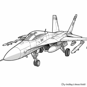 F18 Hornet Fighter Jet Coloring Pages 1