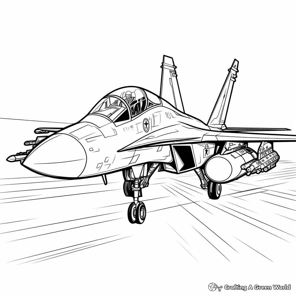 F18 Hornet Fighter Jet Coloring Pages 2