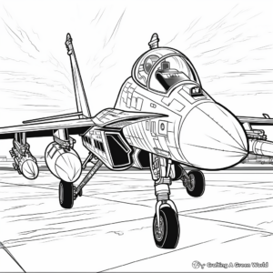 F18 Top Gun Movie-Themed Coloring Pages 1