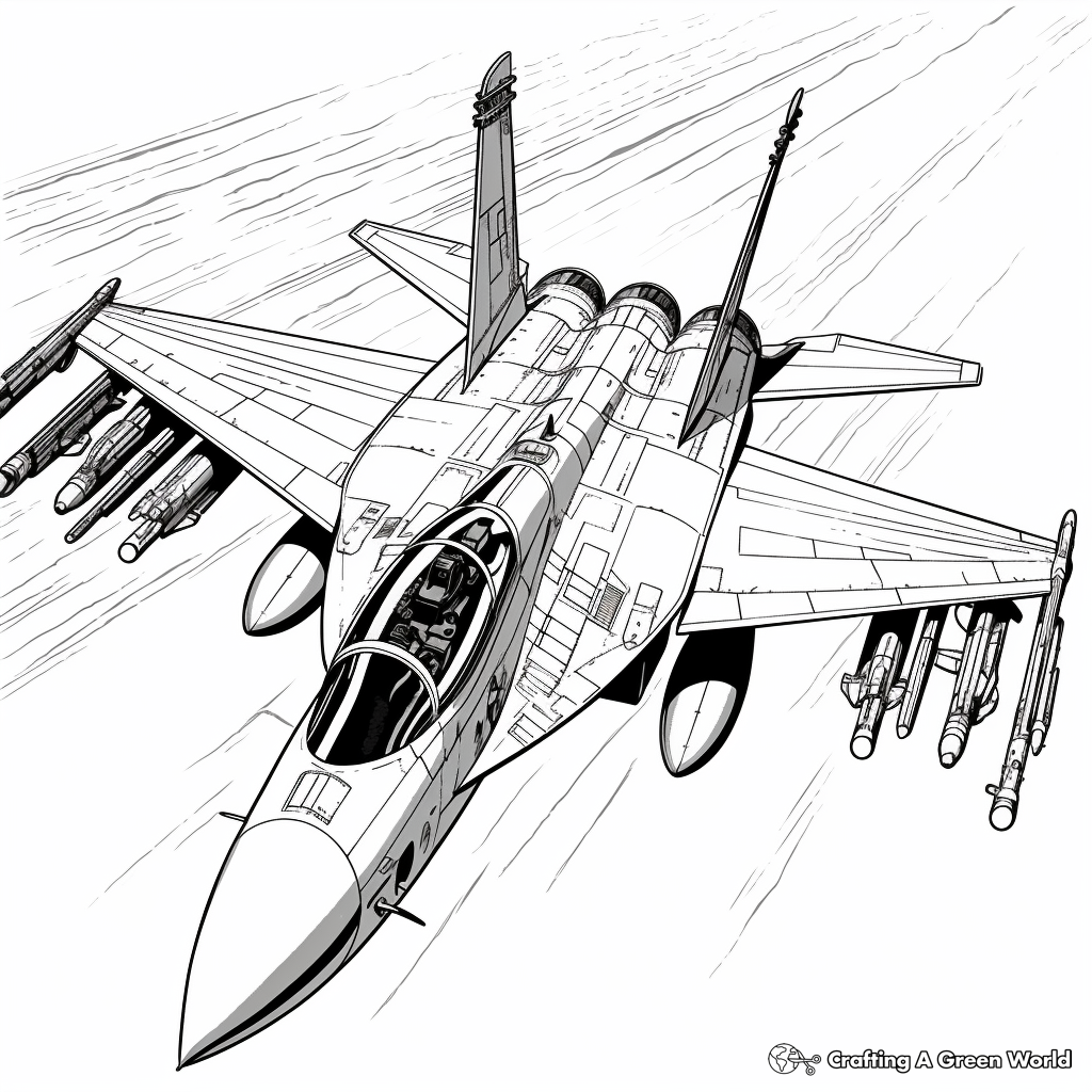F18 Top Gun Movie-Themed Coloring Pages 4