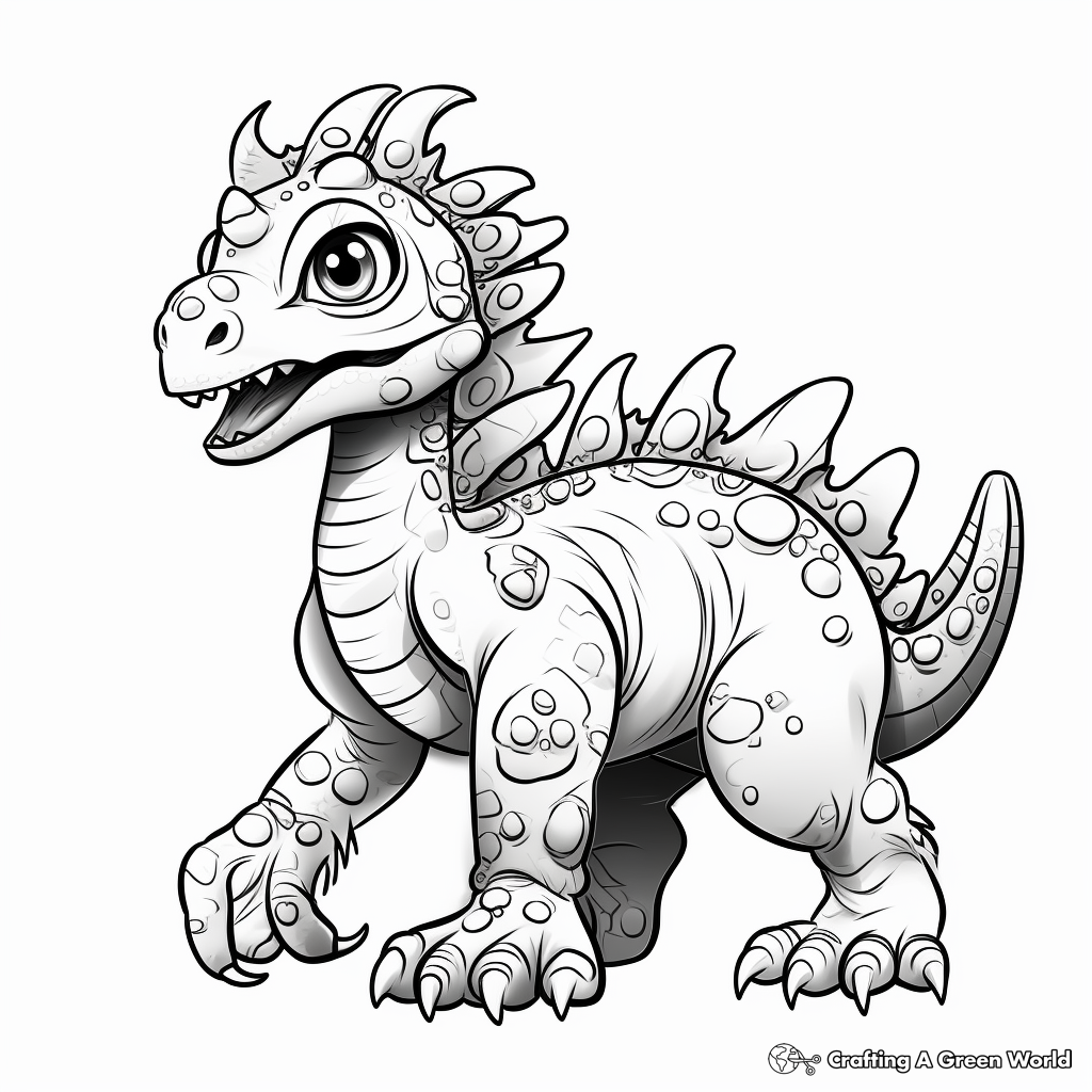 Facts and Figures: Educational Pachycephalosaurus Coloring Pages 1