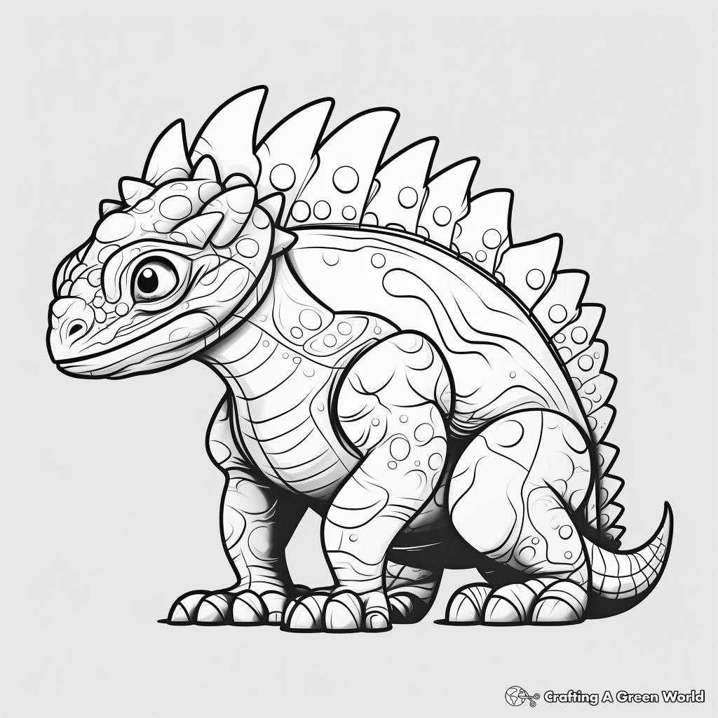 Facts and Figures: Educational Pachycephalosaurus Coloring Pages 2