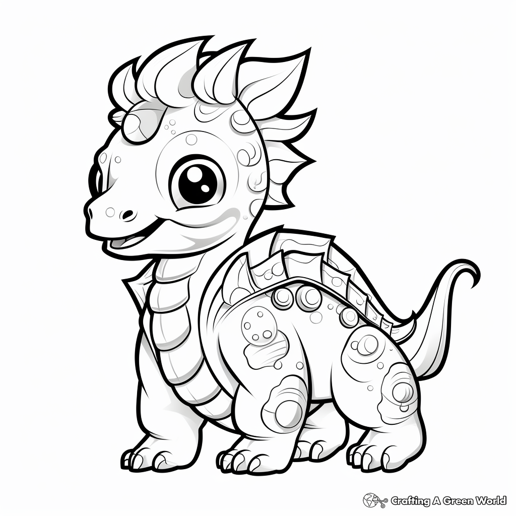 Facts and Figures: Educational Pachycephalosaurus Coloring Pages 4