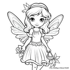 Fairy Sitting on Daisy Coloring Pages 2