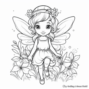 Fairy Sitting on Daisy Coloring Pages 4