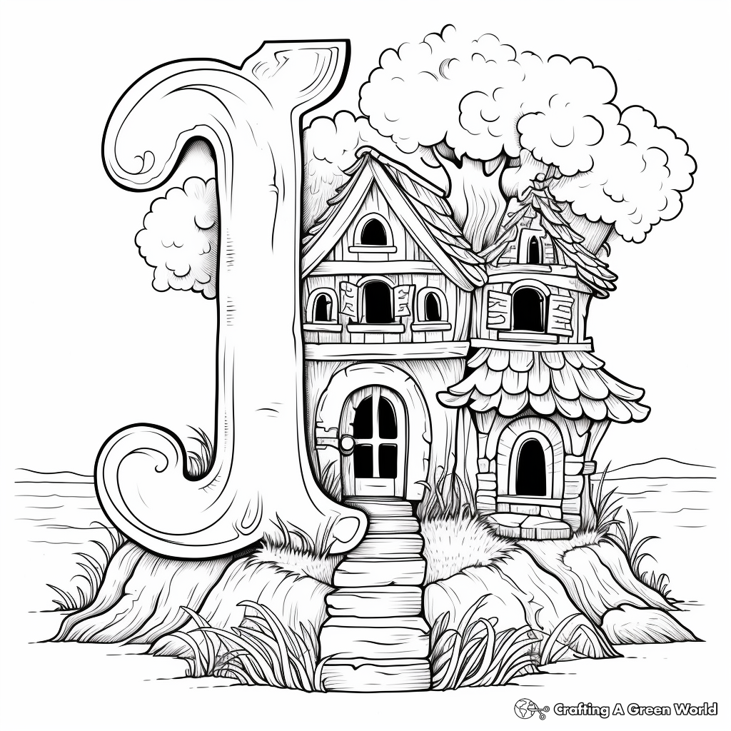 Fairy-tale Alphabet Coloring Pages 3